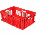 Akro-Mils GEC&#153; Mesh Straight Wall Container, Solid Base, 23-3/4"Lx15-3/4"Wx8-1/4"H, Red 37678RED